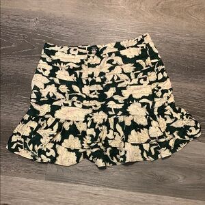 Zara Floral dark green and off White Skirt